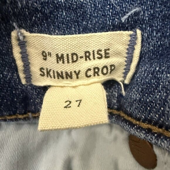 Madewell 9” Mid-Rise Skinny Crop Jeans Womens Size 27 Button-Front Medium Wash - Picture 6 of 7